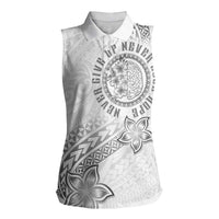 Brain Cancer Warrior Women Sleeveless Polo Shirt Never Give Up LT05 Female White - Polynesian Pride