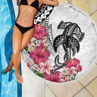 White Polynesian Hammerhead Shark Tribal Pattern Beach Blanket LT05 - Polynesian Pride