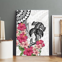 White Polynesian Hammerhead Shark Tribal Pattern Canvas Wall Art LT05 - Polynesian Pride