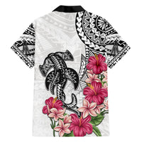 White Polynesian Hammerhead Shark Tribal Pattern Hawaiian Shirt LT05 - Polynesian Pride