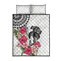 White Polynesian Hammerhead Shark Tribal Pattern Quilt Bed Set LT05 - Polynesian Pride