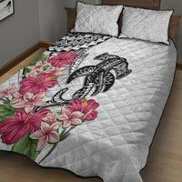White Polynesian Hammerhead Shark Tribal Pattern Quilt Bed Set LT05 - Polynesian Pride