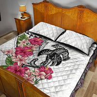 White Polynesian Hammerhead Shark Tribal Pattern Quilt Bed Set LT05 - Polynesian Pride