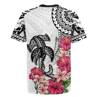 White Polynesian Hammerhead Shark Tribal Pattern Rugby Jersey LT05 - Polynesian Pride