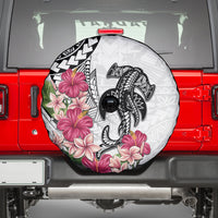 White Polynesian Hammerhead Shark Tribal Pattern Spare Tire Cover LT05 - Polynesian Pride