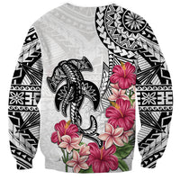 White Polynesian Hammerhead Shark Tribal Pattern Sweatshirt LT05 - Polynesian Pride