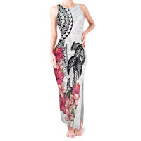 White Polynesian Hammerhead Shark Tribal Pattern Tank Maxi Dress LT05 Women White - Polynesian Pride