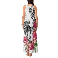 White Polynesian Hammerhead Shark Tribal Pattern Tank Maxi Dress LT05 - Polynesian Pride