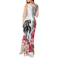 White Polynesian Hammerhead Shark Tribal Pattern Tank Maxi Dress LT05 - Polynesian Pride