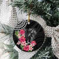 Black Polynesian Hammerhead Shark Tribal Pattern Ceramic Ornament LT05 - Polynesian Pride