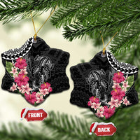 Black Polynesian Hammerhead Shark Tribal Pattern Ceramic Ornament LT05 Snow Flake Black - Polynesian Pride