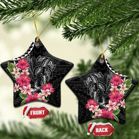 Black Polynesian Hammerhead Shark Tribal Pattern Ceramic Ornament LT05 Star Black - Polynesian Pride