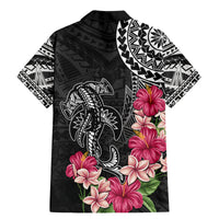Black Polynesian Hammerhead Shark Tribal Pattern Family Matching Mermaid Dress and Hawaiian Shirt