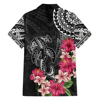 Black Polynesian Hammerhead Shark Tribal Pattern Family Matching Puletasi and Hawaiian Shirt LT05 - Polynesian Pride