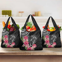 Black Polynesian Hammerhead Shark Tribal Pattern Grocery Bag LT05 3-pack One Size Black - Polynesian Pride