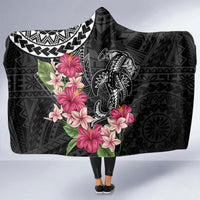 Black Polynesian Hammerhead Shark Tribal Pattern Hooded Blanket LT05 - Polynesian Pride