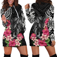 Black Polynesian Hammerhead Shark Tribal Pattern Hoodie Dress LT05 - Polynesian Pride
