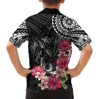 Black Polynesian Hammerhead Shark Tribal Pattern Kid Hawaiian Shirt LT05 - Polynesian Pride