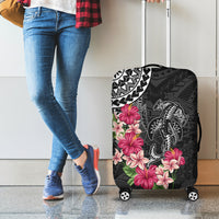 Black Polynesian Hammerhead Shark Tribal Pattern Luggage Cover