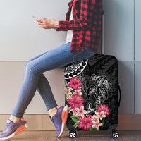 Black Polynesian Hammerhead Shark Tribal Pattern Luggage Cover