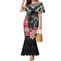 Black Polynesian Hammerhead Shark Tribal Pattern Mermaid Dress LT05 Women Black - Polynesian Pride