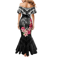 Black Polynesian Hammerhead Shark Tribal Pattern Mermaid Dress LT05 - Polynesian Pride