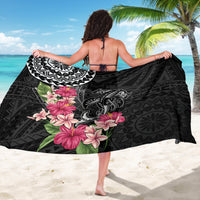 Black Polynesian Hammerhead Shark Tribal Pattern Sarong