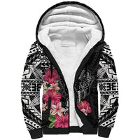 Black Polynesian Hammerhead Shark Tribal Pattern Sherpa Hoodie LT05 Unisex Black - Polynesian Pride