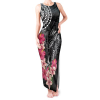 Black Polynesian Hammerhead Shark Tribal Pattern Tank Maxi Dress LT05 Women Black - Polynesian Pride