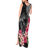 Black Polynesian Hammerhead Shark Tribal Pattern Tank Maxi Dress LT05 - Polynesian Pride