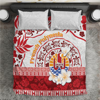 French Polynesia Internal Autonomy Day Bedding Set Tropical Hibiscus And Turtle Pattern LT05 Red - Polynesian Pride