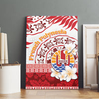 French Polynesia Internal Autonomy Day Canvas Wall Art Tropical Hibiscus And Turtle Pattern LT05 - Polynesian Pride