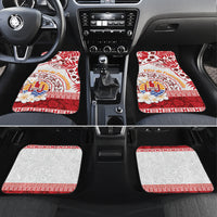 French Polynesia Internal Autonomy Day Car Mats Tropical Hibiscus And Turtle Pattern LT05 Set 4pcs Red - Polynesian Pride