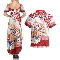 French Polynesia Internal Autonomy Day Couples Matching Summer Maxi Dress and Hawaiian Shirt Tropical Hibiscus And Turtle Pattern LT05 - Polynesian Pride