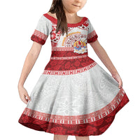 French Polynesia Internal Autonomy Day Family Matching Mermaid Dress and Hawaiian Shirt Tropical Hibiscus And Turtle Pattern LT05 Daughter's Dress Red - Polynesian Pride