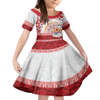 French Polynesia Internal Autonomy Day Family Matching Tank Maxi Dress and Hawaiian Shirt Tropical Hibiscus And Turtle Pattern LT05 Daughter's Dress Red - Polynesian Pride