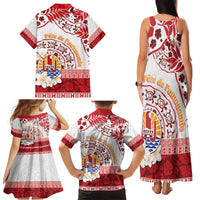 French Polynesia Internal Autonomy Day Family Matching Tank Maxi Dress and Hawaiian Shirt Tropical Hibiscus And Turtle Pattern LT05 - Polynesian Pride