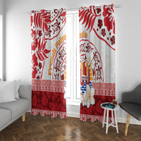 French Polynesia Internal Autonomy Day Window Curtain Tropical Hibiscus And Turtle Pattern LT05 With Grommets Red - Polynesian Pride