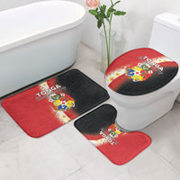 Tonga Emancipation Day Bathroom Set Tongan Ngatu Pattern With Plumeria LT05 - Polynesian Pride