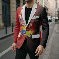 Personalised Tonga Emancipation Day Blazer Tongan Ngatu Pattern With Plumeria LT05 - Polynesian Pride
