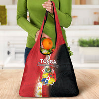 Tonga Emancipation Day Grocery Bag Tongan Ngatu Pattern With Plumeria LT05 - Polynesian Pride