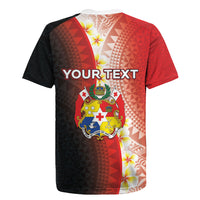 Personalised Tonga Emancipation Day Rugby Jersey Tongan Ngatu Pattern With Plumeria LT05 - Polynesian Pride