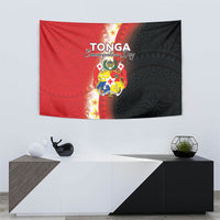 Tonga Emancipation Day Tapestry Tongan Ngatu Pattern With Plumeria LT05 - Polynesian Pride