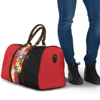 Tonga Emancipation Day Travel Bag Tongan Ngatu Pattern With Plumeria LT05 - Polynesian Pride
