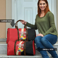 Tonga Emancipation Day Travel Bag Tongan Ngatu Pattern With Plumeria LT05 - Polynesian Pride