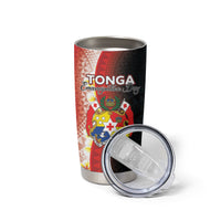 Personalised Tonga Emancipation Day Tumbler Cup Tongan Ngatu Pattern With Plumeria LT05 - Polynesian Pride