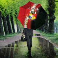 Tonga Emancipation Day Umbrella Tongan Ngatu Pattern With Plumeria LT05 - Polynesian Pride
