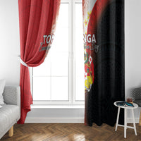 Tonga Emancipation Day Window Curtain Tongan Ngatu Pattern With Plumeria LT05 - Polynesian Pride