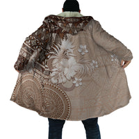 Tonga Ngatu Motifs Cloak With Coat Of Arms Beige LT05 - Polynesian Pride