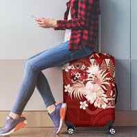 Tonga Ngatu Motifs Luggage Cover With Coat Of Arms Red LT05 - Polynesian Pride